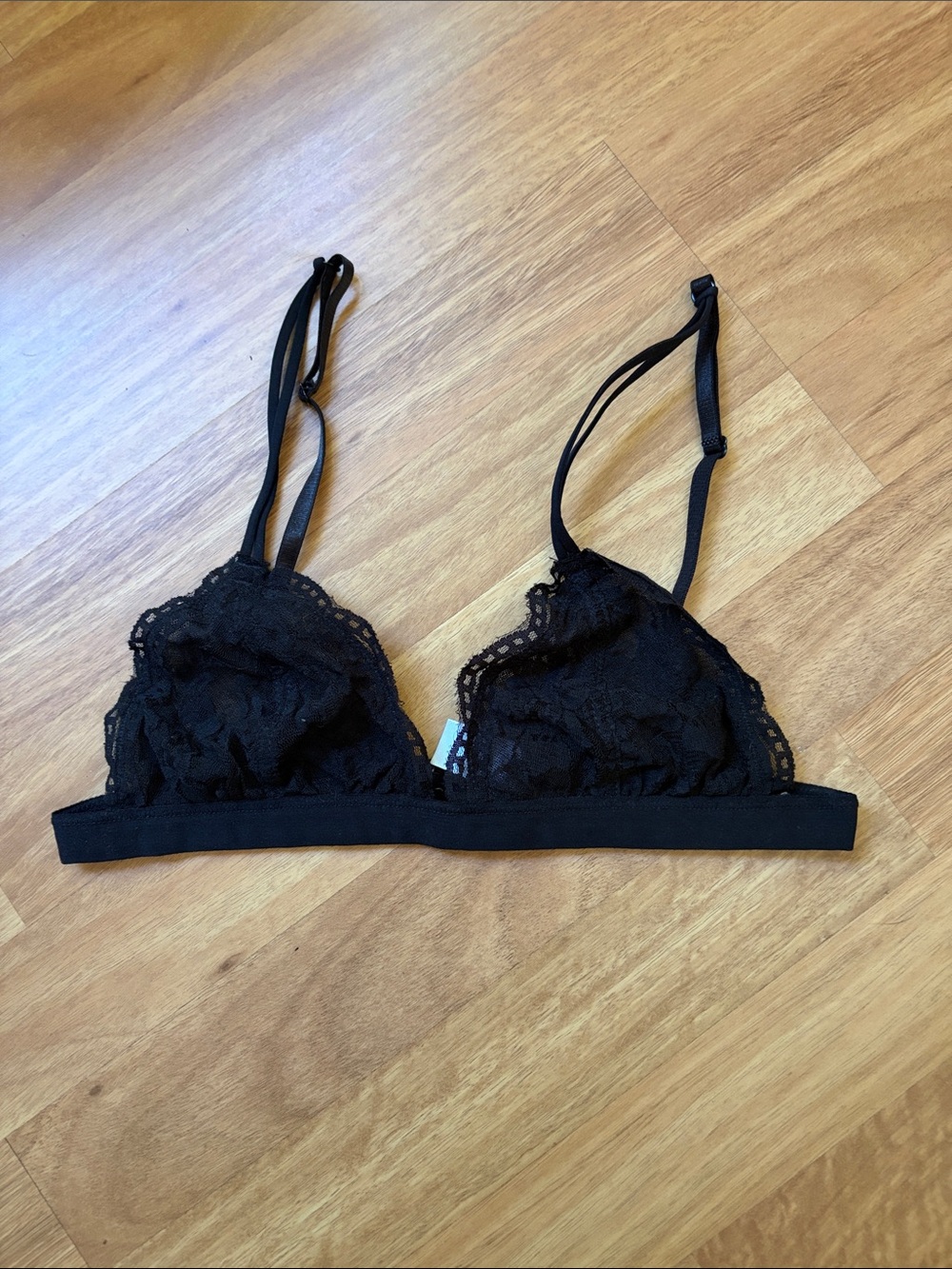 Anemone Black Lace Triangle Bralette